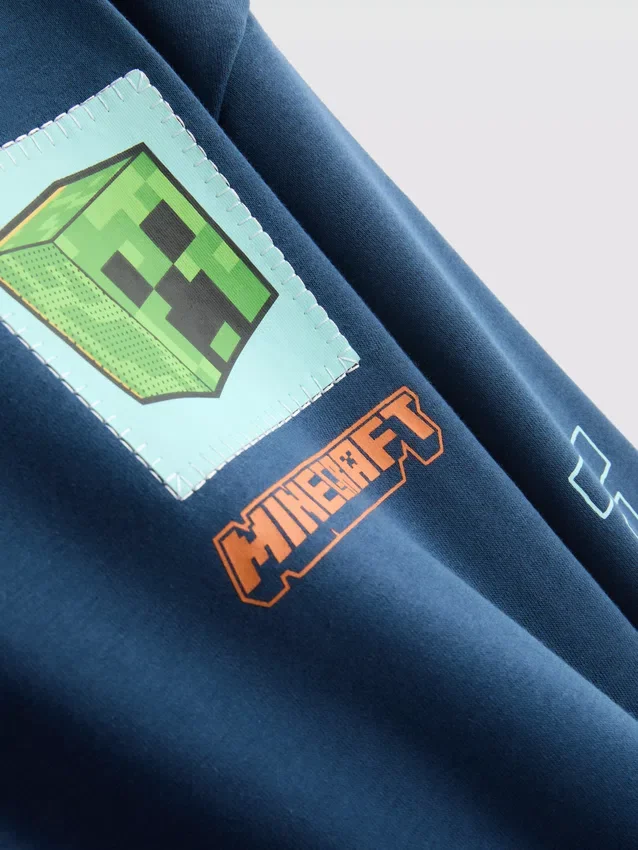 7–15 år | Minecraft-hættetrøje med grafisk motiv i bomuldsrigt materiale
