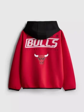 7–15 år | NBA Chicago Bulls hættetrøje med lynlås