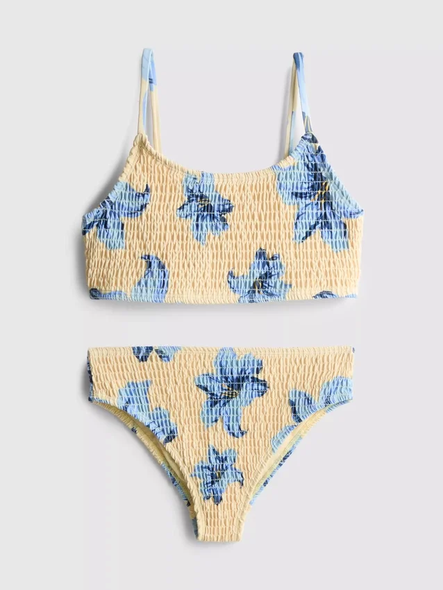 7-15 år | rynket bikini med print