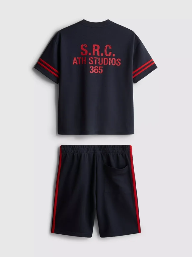 7–15 år | sæt med aktiv mesh-T-shirt og Shorts