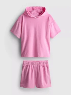 7–15 år | Sæt med håndklæde-hoodie og Shorts