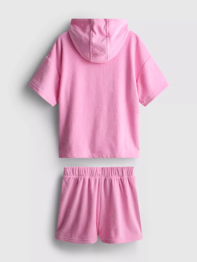 7–15 år | Sæt med håndklæde-hoodie og Shorts