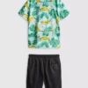 7–15 år | sæt med printet skjorte og shorts