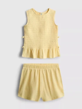 7–15 år | Sæt med rynket, ærmeløs top og Shorts