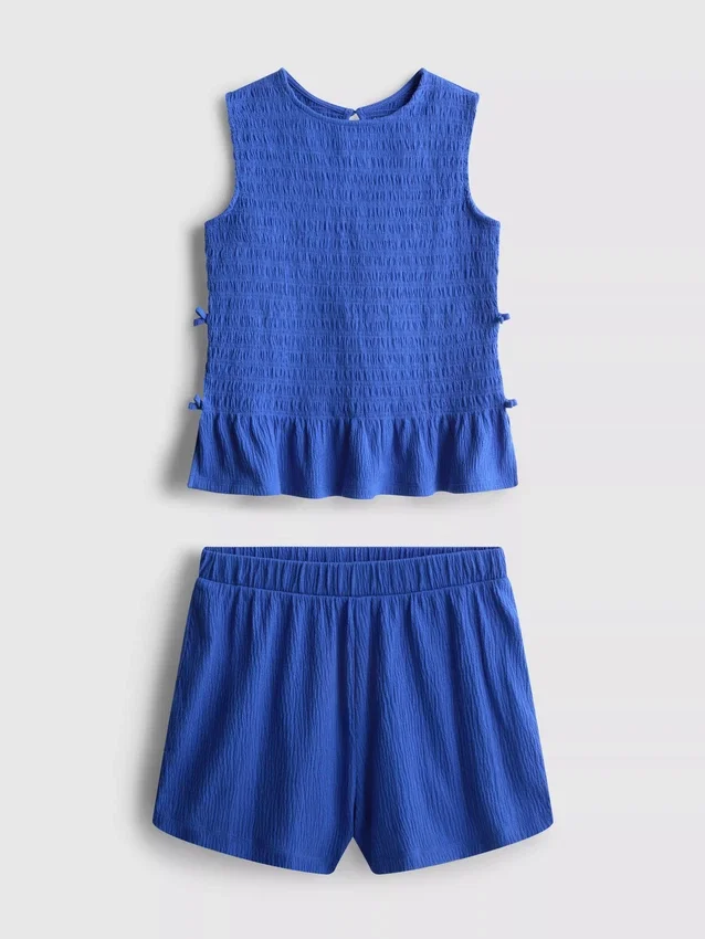 7–15 år | Sæt med rynket, ærmeløs top og Shorts