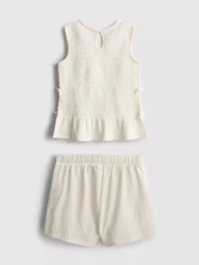 7–15 år | Sæt med rynket, ærmeløs top og Shorts