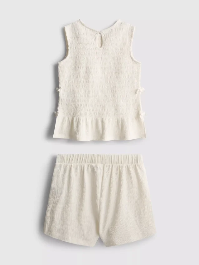 7–15 år | Sæt med rynket, ærmeløs top og Shorts