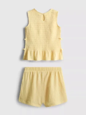 7–15 år | Sæt med rynket, ærmeløs top og Shorts