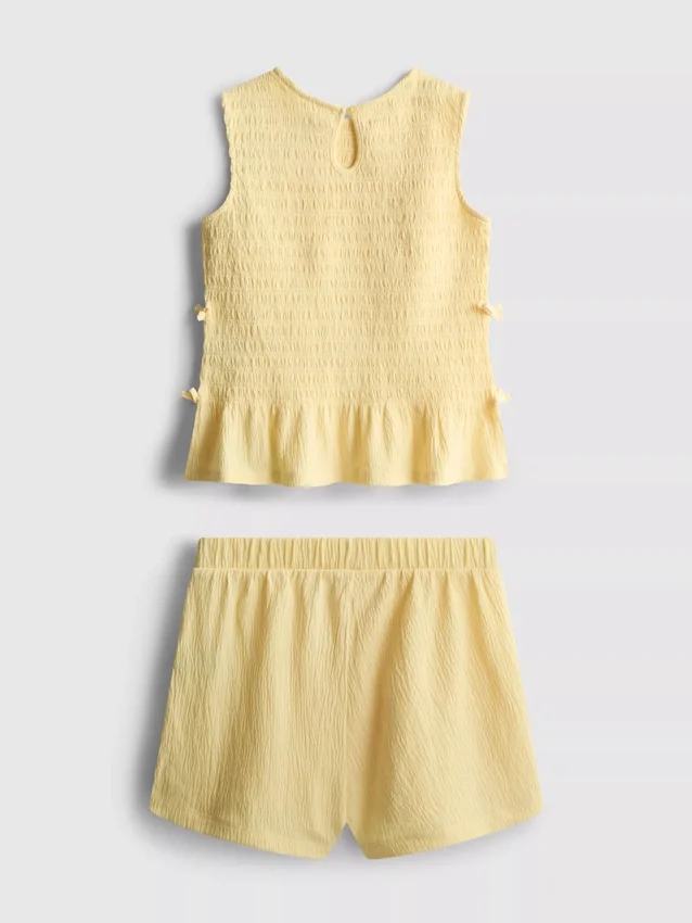 7–15 år | Sæt med rynket, ærmeløs top og Shorts