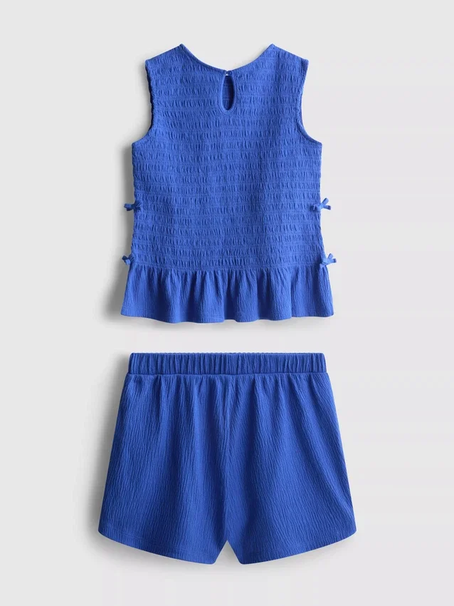 7–15 år | Sæt med rynket, ærmeløs top og Shorts