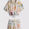 7-15 år | sæt med skjorte med slipsdetalje og shorts