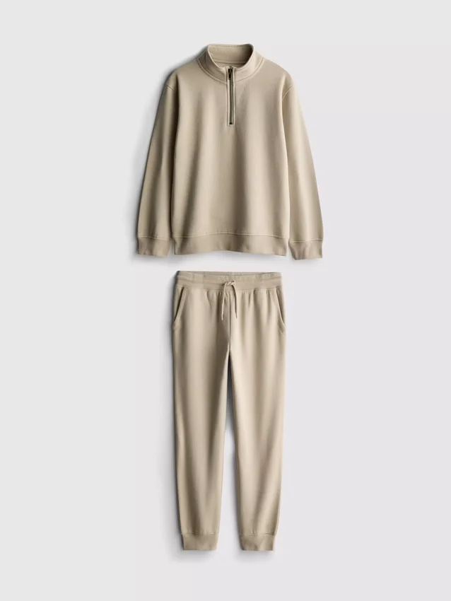 7–15 år | Sæt med sweatshirt med tragtkrave og sweatpants