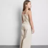 7–15 år | Stribet jumpsuit med rynket stof
