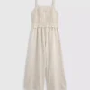 7–15 år | Stribet jumpsuit med rynket stof