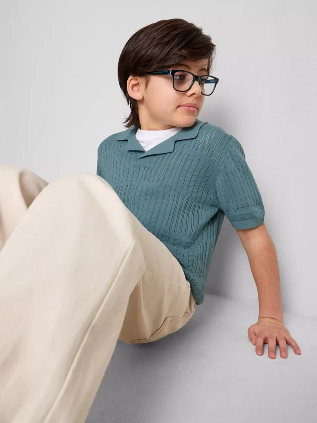7–15 år | strikket poloshirt