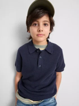7–15 år | strikket poloshirt