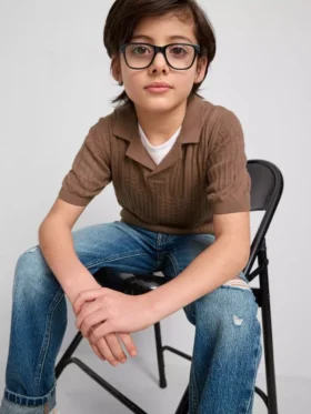 7–15 år | strikket poloshirt