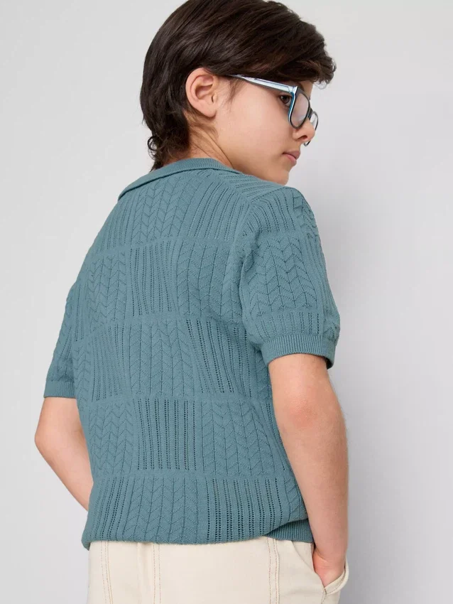 7–15 år | strikket poloshirt