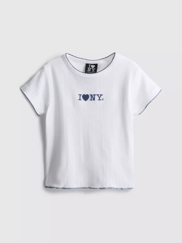 7-15 år | T-shirt med broderet »I Love New York«