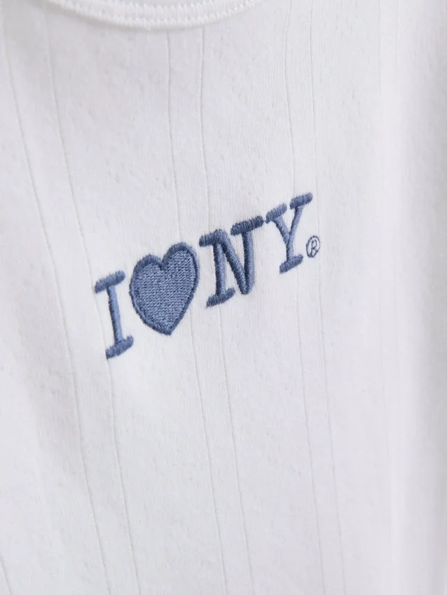 7-15 år | T-shirt med broderet »I Love New York«