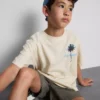7–15 år | T-shirt med palme-print og struktur