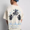 7–15 år | T-shirt med palme-print og struktur