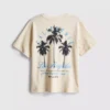 7–15 år | T-shirt med palme-print og struktur
