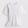 7-15 år | T-shirt med rynket peplum