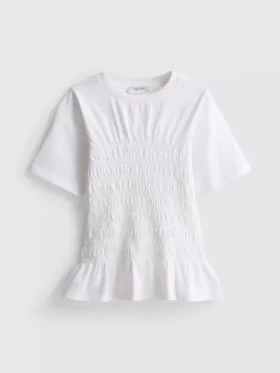 7-15 år | T-shirt med rynket peplum