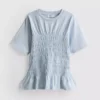 7-15 år | T-shirt med rynket peplum