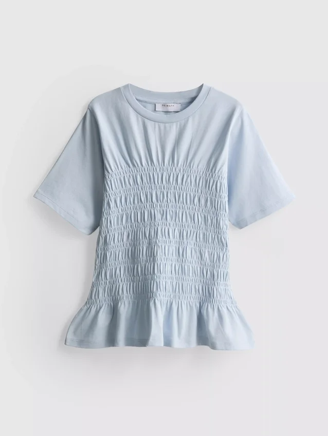 7-15 år | T-shirt med rynket peplum