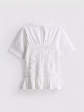 7-15 år | T-shirt med rynket peplum