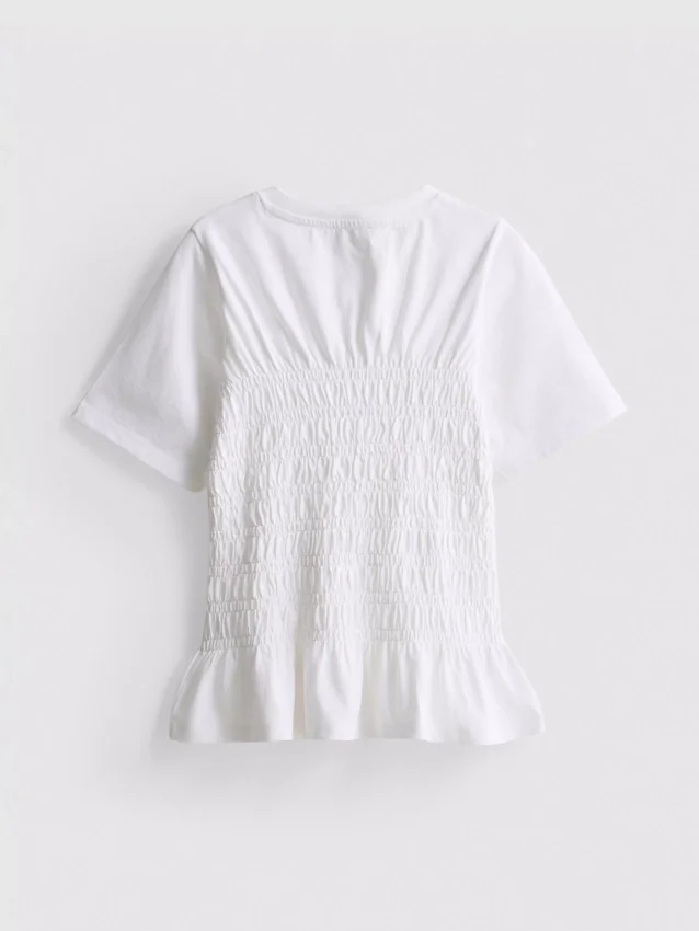 7-15 år | T-shirt med rynket peplum
