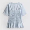 7-15 år | T-shirt med rynket peplum