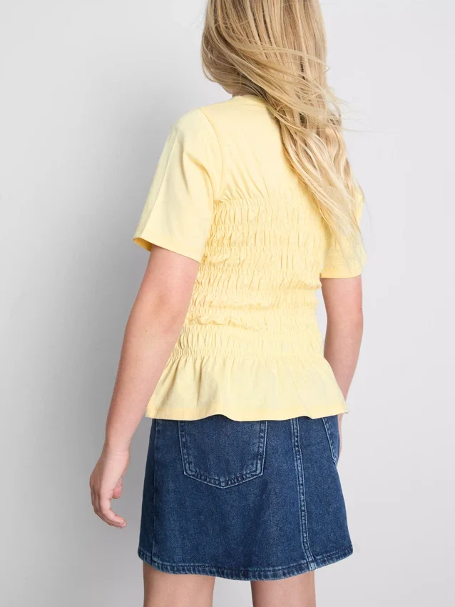 7-15 år | T-shirt med rynket peplum
