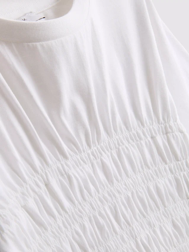 7-15 år | T-shirt med rynket peplum
