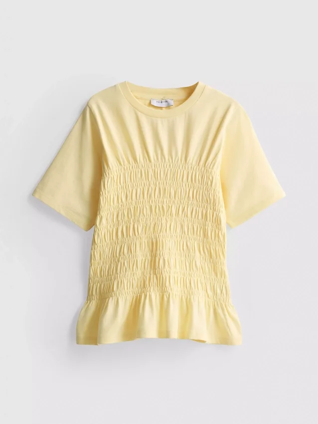 7-15 år | T-shirt med rynket peplum