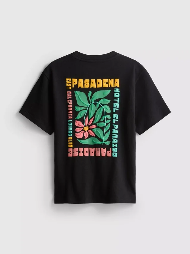 7-15 år | T-shirt med struktureret blomstergrafik