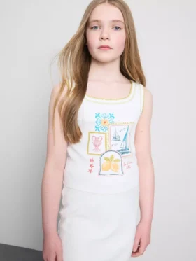 7–15 år | tanktop med kontrastsyninger