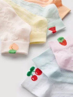 7-pak ankel-strømper med frugtprint