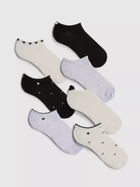 7-pak hjerte-sneakerstrømper