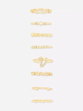 8-pak med rhinestone-initialringe
