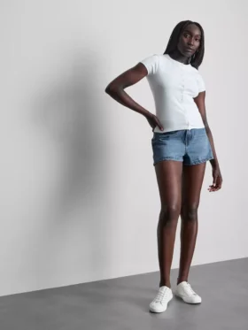 A-formede shorts i bomuldsdenim