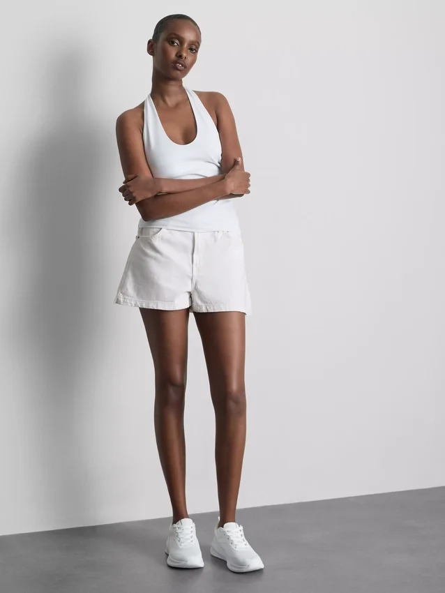 A-formede shorts i bomuldsdenim