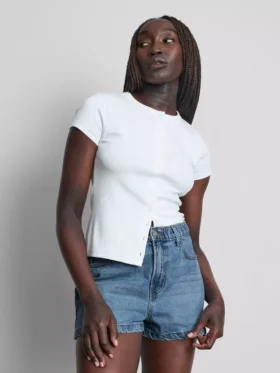 A-formede shorts i bomuldsdenim