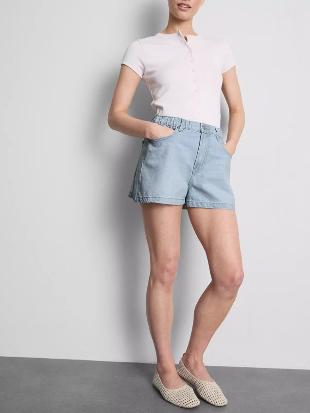 A-formede shorts i bomuldsdenim