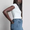 A-formede shorts i bomuldsdenim