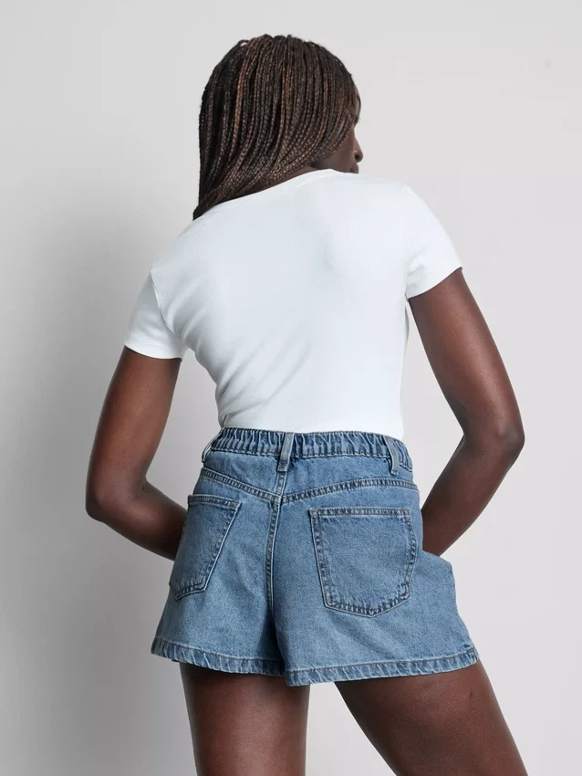 A-formede shorts i bomuldsdenim