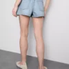 A-formede shorts i bomuldsdenim