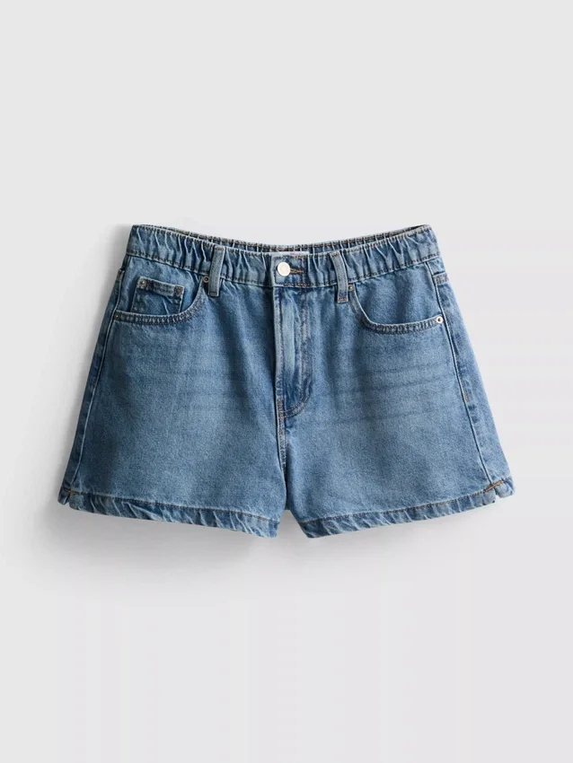 A-formede shorts i bomuldsdenim